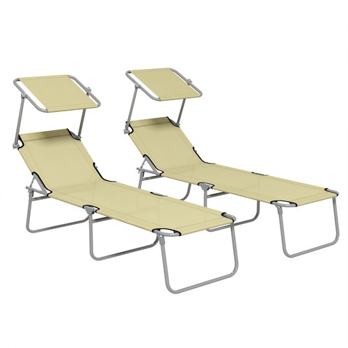 Outsunny folding sun lounger - folding,