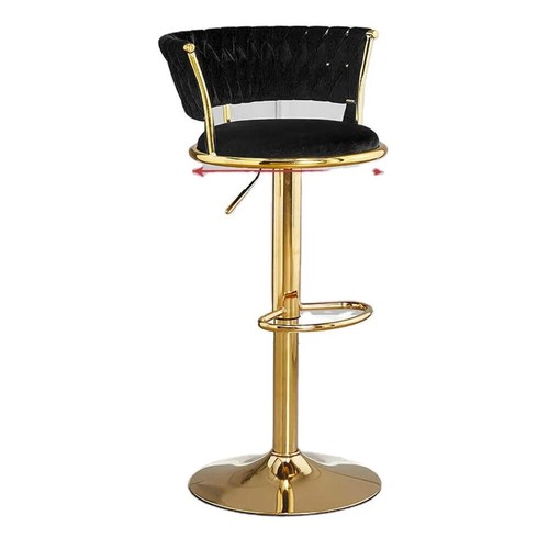 Modern velvet swivel - bar, stool