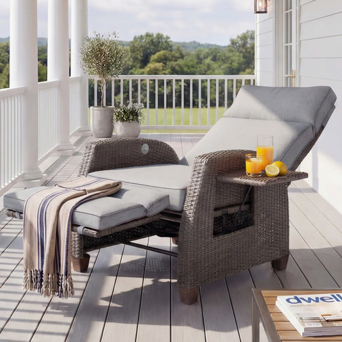 Garden wicker recliner chair - wicker,